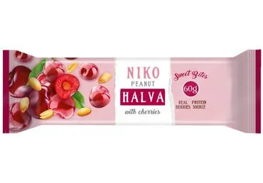 Zemesriekstu halva ar ķiršiem NIKO 60g
