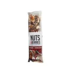 Batoniņs Nuts&Berries Bio mandeļu, dzērveņu 30g