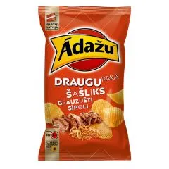 Čipsi Ādažu šašlika, grauzdētu sīpolu 180g