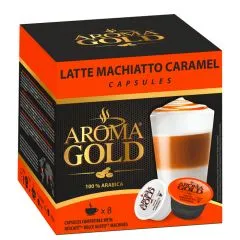 Kafijas kapsulas Aroma Gold Latte Macchlato Caramel 180g
