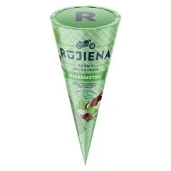 Saldējums Rūjiena piparmētru ar šokolādi, konusā