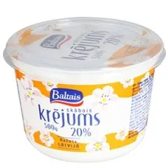 Skābais krējums Baltais 20% 500g