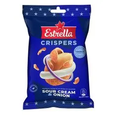 Zemesrieksti Estrella ar lauku krējuma un sīpolu garšu 140g