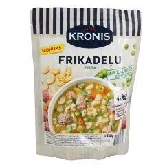 Zupa frikadeļu ar zaļiem zirnīšiem Kronis Doy pakā 530g