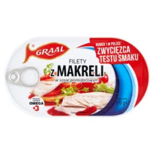 Konservi Makreles fileja tomātu mērcē 170g