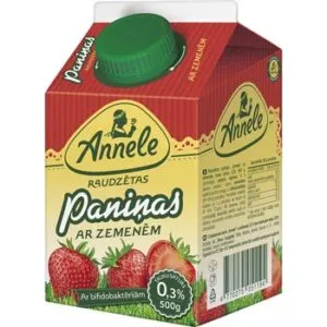 Paniņas raudzētas Annele ar zemenēm tetra 0,3% 500g