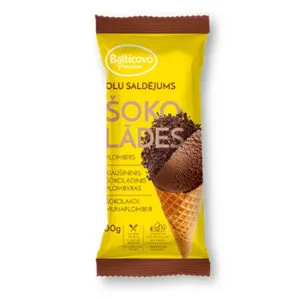 Saldējums Balticovo olu plombīrs šok.konuss 200ml/100g