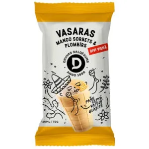 Saldējums Druva plombīra  ar mango sorbertu 120ml/70g
