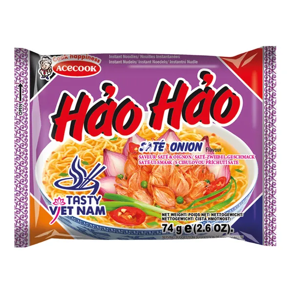 Ātri pag. nūdeles ar žāvēto sīpolu garšu 75g, Hao Hao