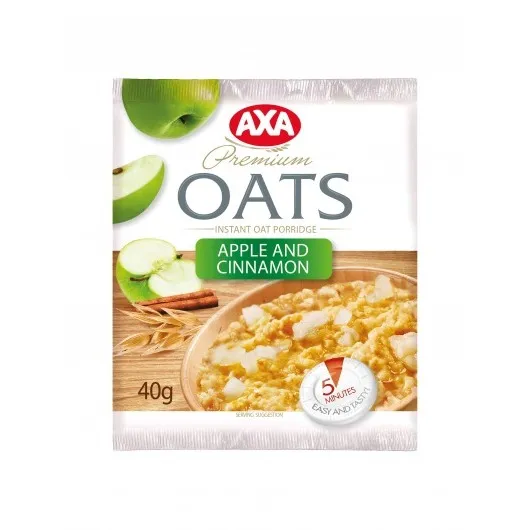 Ātri pagatav. auzu pārslu putra ar ābolu un kanēli AXA 40g