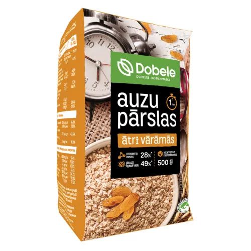 Auzu pārslas ātri vārāmās 500g, Dobele