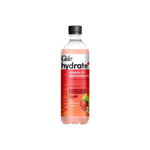 B/a negāzēts dzēriens ar meža zemeņu un rabarberu garšu Uplift 600ml PET, Cido Hydrate +