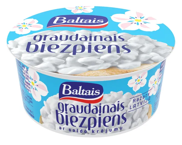 Biezpiens graudainais ar saldo krējumu 7.1% 300g, Baltais