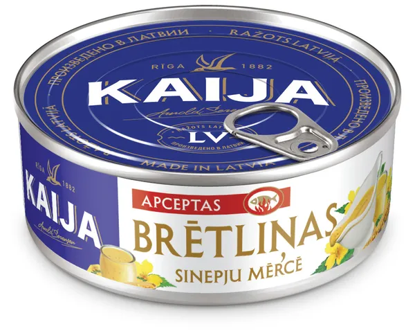 Brētliņas apceptas sinepju mērcē EO 240g (156g), Kaija