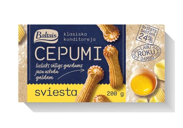 Cepumi sviesta 200g, Baltais
