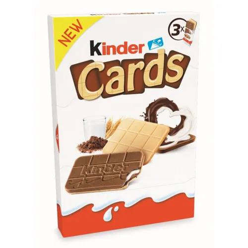 Cepums KINDER CARDS ar piena un kakao krēmu 2x3, 76.8g