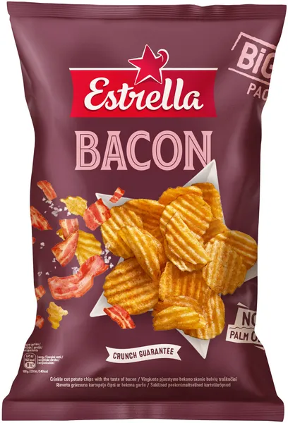 Čipsi ar bekona garšu 180g, Estrella