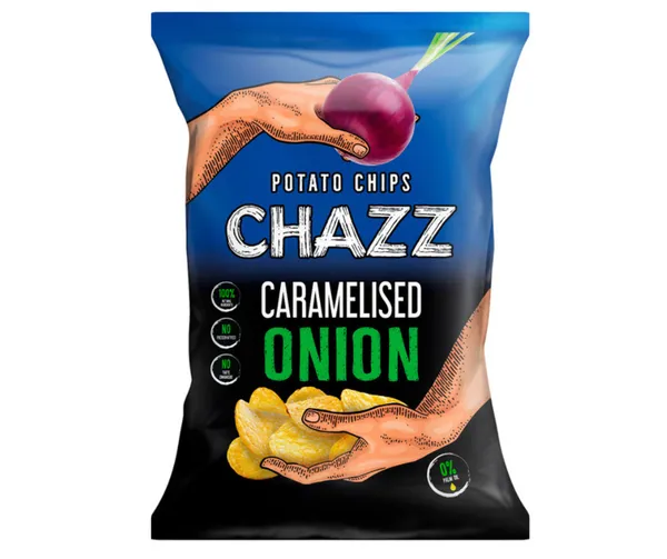 Čipsi kartupeļu ar karamelizēta sīpola garšu 130g, Chazz