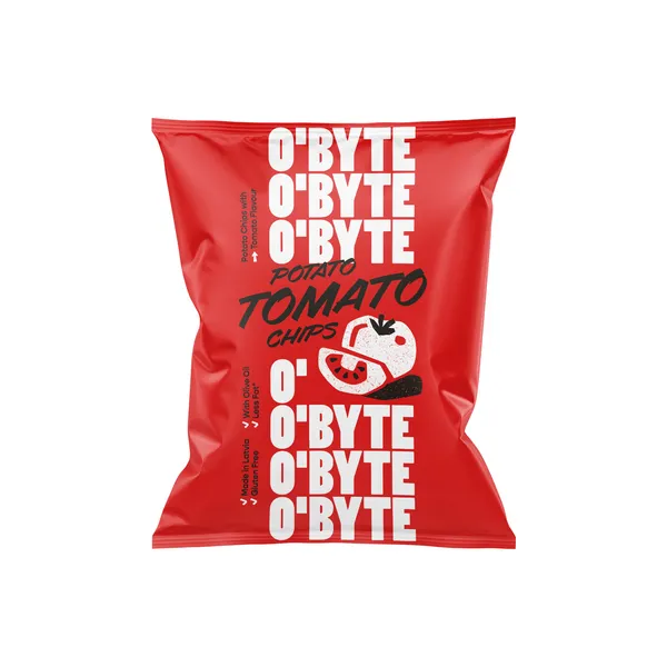 Čipsi kartupeļu ar tomātu garšu 60g, O'Byte