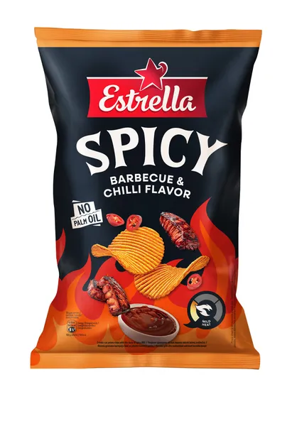 Čipsi Spicy BBQ taste 115g, Estrella