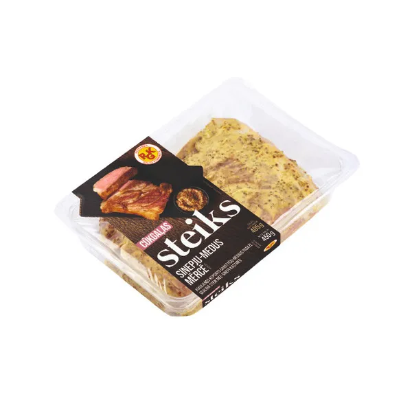 Cūkgaļas steiks sinepju - medus mērcē, atdzesēts /kārbā/ 450g, RGK