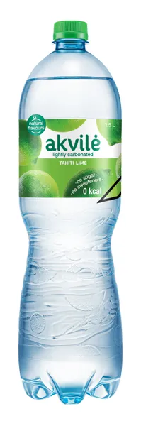 Dzeramais ūdens ar laima aromātu, viegli gāz. 1.5l, Akvile
