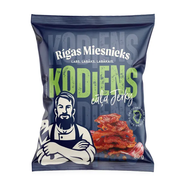 Gaļas uzkodas Kodiens cāļa Jerky 80g, RM