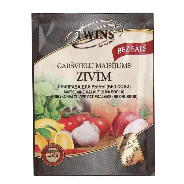 Garšviela zivīm bez sāls 20g, Twins