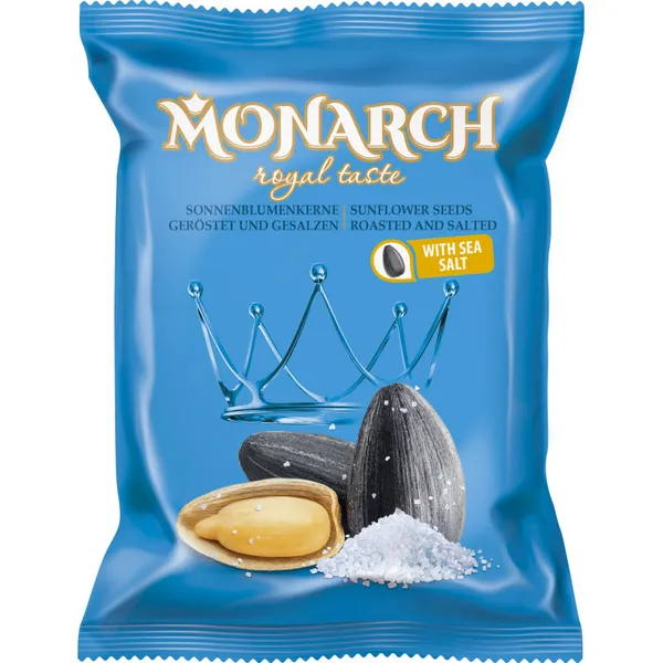 Grauzdētas un sālītas saulespuķu sēklas 100g, Monarhs