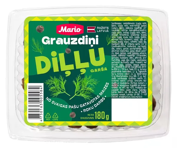 Grauzdiņi ar diļļu garšu 180g, Mario