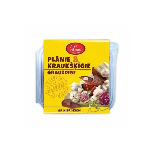 Grauzdiņi ar ķiplokiem Plānie  and  Kraukšķīgie 100g, Lāči