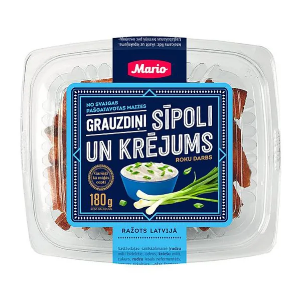 Grauzdiņi ar sīpolu un krējuma garšu 180g, Mario