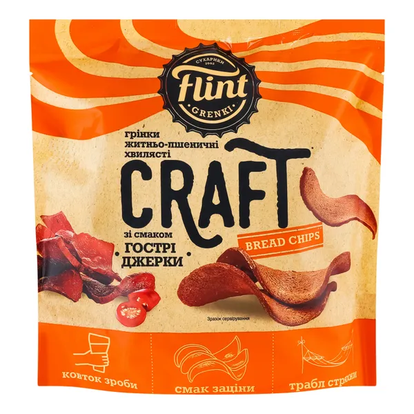 Grauzdiņi maizes Grenki Kraft ar bekona garšu 90g, Flint