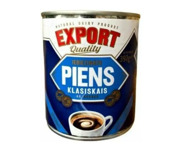 Iebiezināts piens ar cukuru Klasiskais 397g, Export
