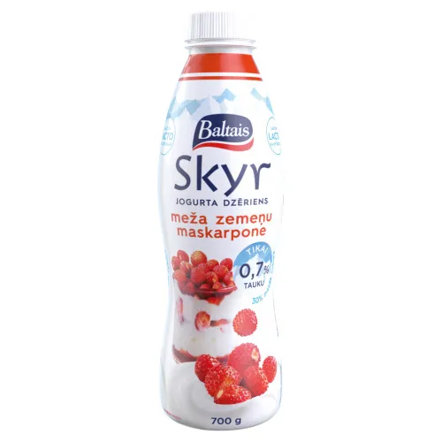 Jogurts dzeramais ar meža zemenēm un maskarponi Skyr 700g, Baltais
