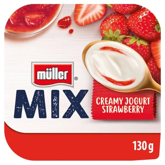 Jogurts zemeņu 3.6% 130g, Muller Mix