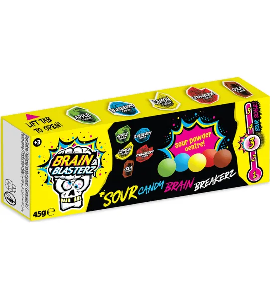 Karameles ar pulvera pildījumu 45g, Brain Blasterz
