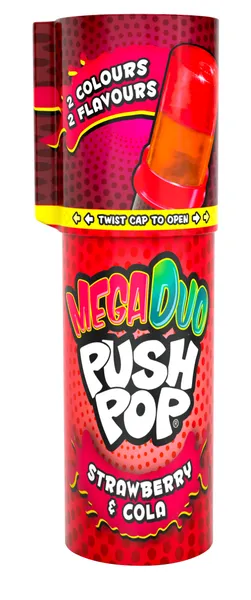 Karameles Mega Push Pop Duo 30g, Bazooka