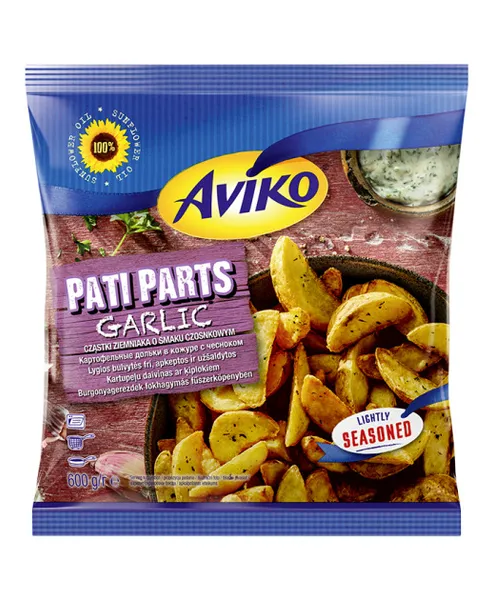 Kartupeļu daiviņas saldētas Pati Parts ar ķiplokiem 600g, Aviko