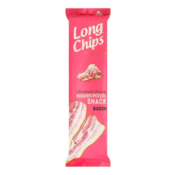 Kartupeļu plāksnes ar bekona garšu 75g, Long Chips