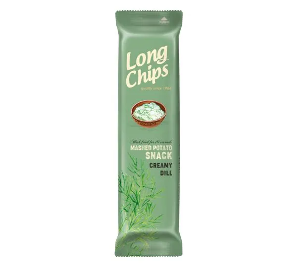 Kartupeļu plāksnes ar skābā krējuma un diļļu garšu 75g, Long Chips