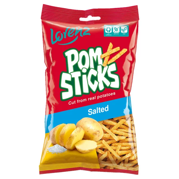 Kartupeļu salmiņi Pomsticks Salted 100g, Lorenz