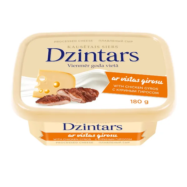 Kausētais siers ar vistas girosu 180g, Dzintars