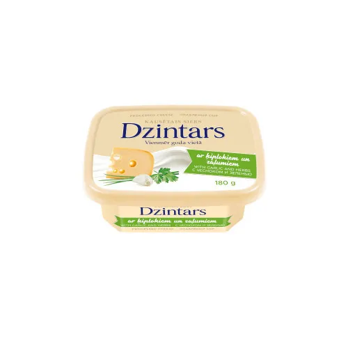 Kausētais siers ķiploki-zaļumi 180g, Dzintars