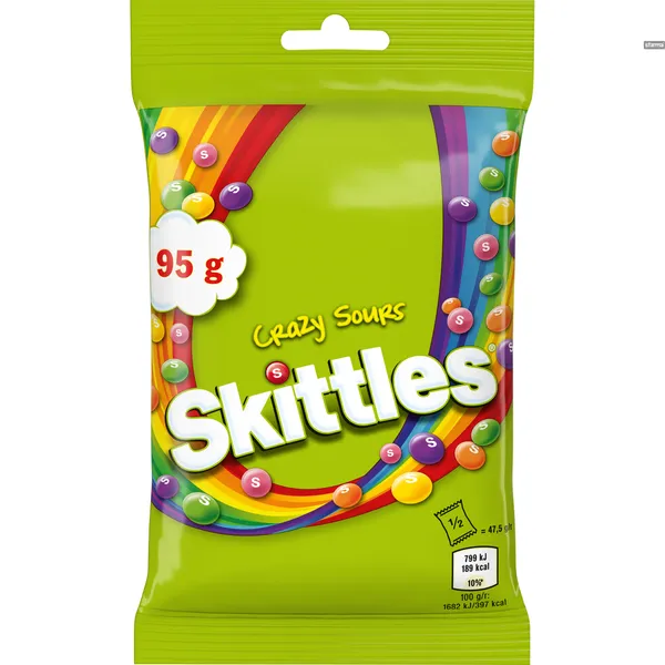 Konfektes Crazy Sours 95g, Skittles