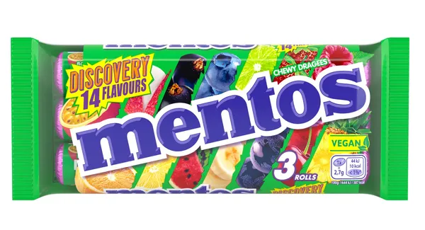 Košļ. konfektes Discovery 3x37.5g, Mentos
