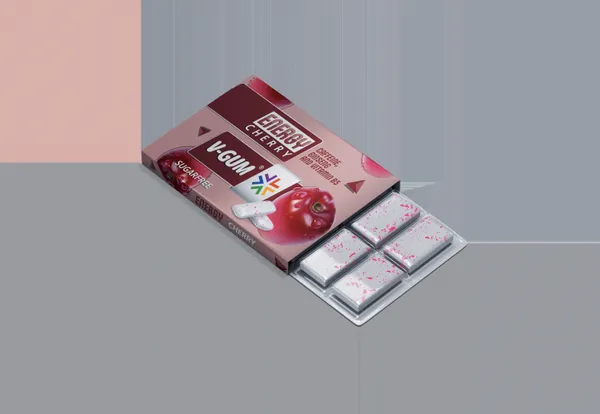 Košļājamā gumija Energy ar ķiršu garšu 17g, V-Gum