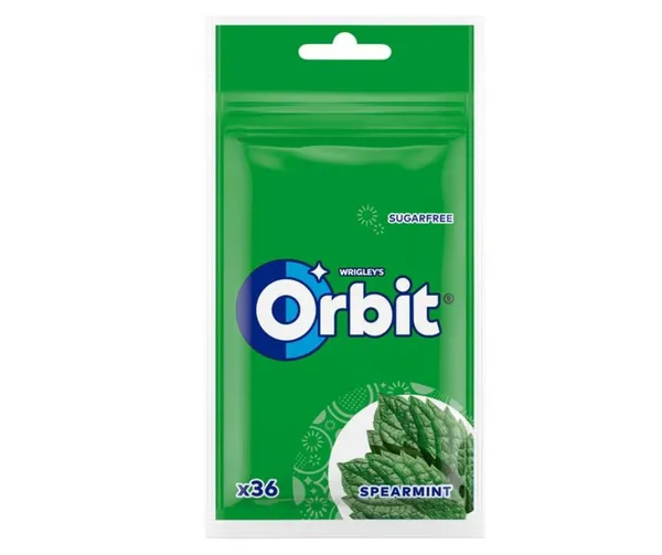 Košlājamā gumija Orbit Spearmint Pouch 36 gab.