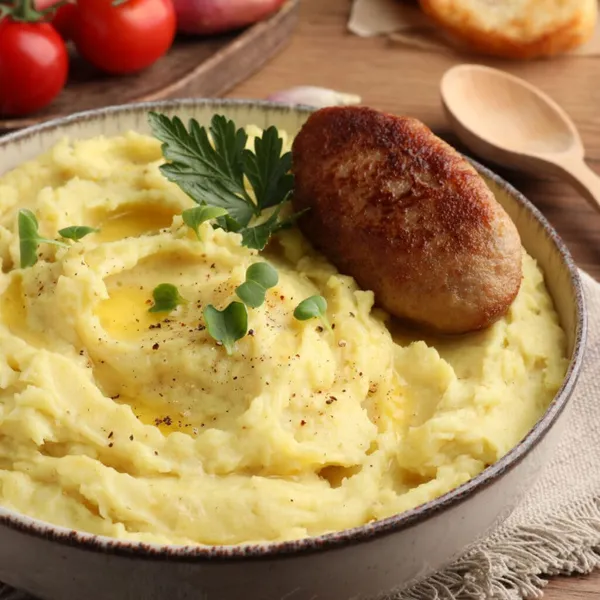 Kotlete cāļa cepta ar kartupeļu biezeni 320g, Lido
