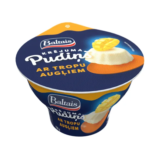 Krējuma pudiņš Tropu augļu 150g, Baltais